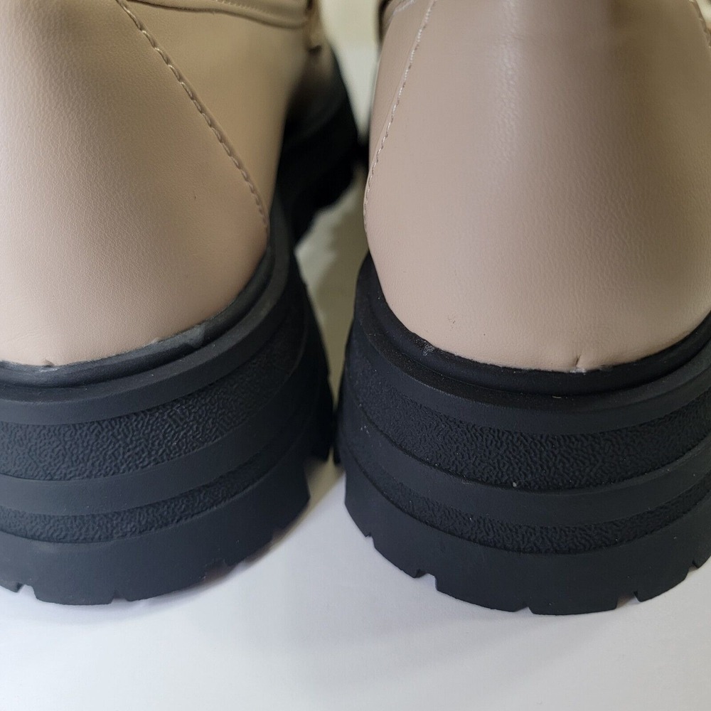 NEW MIA Beige Bronze Chain Slip-On Oxford Chunky Platforms Preppy 8.5 Y2K Academ - Picture 9 of 16